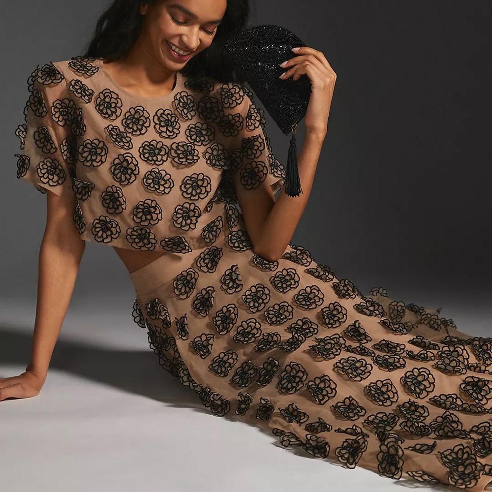 Anthropologie by Let Me Be Top & Ballgown Skirt Set TOP & SKIRT $330 NWT - Picture 4 of 7
